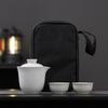 Juego de Té Ge Yao Gaiwan para Viaje con Una Tetera y Dos Tazas Bolsa de Almacenamiento Portátil Camping al Aire Libre Taza Rápida Portátil Recuerdo