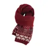 Bufanda Navideña Coreana 2026 Estilo Nuevo Otoño e Invierno Mezcla de Lana Estilo Fair Isle Gruesa Cálida Versátil Bufanda para el Cuello