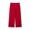 Venta al por mayor Otoño 2026 Nuevo Estilo Europeo Ropa de Mujer Conjunto de Chaqueta de Traje y Pantalones con Cinturón de Hebilla Roja 26719