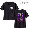 Cross-border New Black Clover Impresso Moda Casal V-Neck Manga Curta