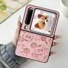 Adequado para Capa de Celular Dobrável Huawei Purax Desenho Animado Anel Couro Criativo Tela Dobrável Huawei P50 Pocket
