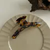Pinça de Ácido Acético Coreana, Pinça com Estampa de Leopardo Escuro, Pinça Grande Elegante e Simples, Presilha para Cabelo da Nuca, Presilha Tubarão