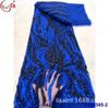 Vestido de noiva estilo europeu malha de rede com padrão de zebra de ponto denso tecido de renda com miçangas tecido de renda com lantejoulas de noiva