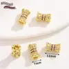 Cobre Chapado en Oro de 14K con Diamantes, Espaciadores Pequeños Giratorios de Doble Capa para Cintura, Cierre de Tornillo Giratorio de Oro Blanco Conector de Perla