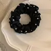 Scrunchie de Miçangas Franzido Estilo Coreano Inspirado em Ballet para Mulheres, Tamanho Pequeno, Toque de Luxo, Prendedor Delicado para Coque, Acessório de Cabelo