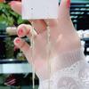 Pendientes de borlas de mano rápidas del mismo estilo con transmisión en vivo de TikTok, pendientes delgados de cara larga simples de verano para mujer, pendientes de moda Cyber Celebrant