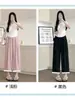 Pantalones de Maternidad Verano Estilo Delgado 2026 Nuevo Estilo Persona Baja Ocho Puntos Ropa Exterior Seda de Hielo Nueve Puntos Blancos Pierna Ancha Pantalones Zanahoria