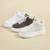 Zapatos de Mujer de Caña Alta 2026 Invierno Suela Gruesa Forro de Felpa Cuero Impermeable Engrosado Casual Moda Blancos Deportivos Casuales