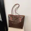 2026 Nova Bolsa Tote Simples de Grande Capacidade para Mulheres Moda Casual Bolsa de Mão de Celebridade da Internet Versátil para o Dia a Dia Bolsa de Ombro