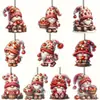 Nueva Combinación de Patrones de Gnomo Navideño Decoración Colgante de Tablero de Madera Navideño Hecho a Mano - Regalo Navideño Perfecto Regalo de Navidad