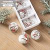 Bola de Natal Pendente Árvore de Natal Vidro Transparente Floco de Neve Bola de Natal Brilhante Decoração de Natal Bola Pendente de Lantejoulas Caixa