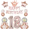 Venta Caliente Transfronteriza Set de Globos para Cumpleaños 18/21/30/40/50/60 años Globo de Película de Aluminio de 40 pulgadas Decoración para Fiesta de Cumpleaños