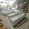 Taburete de jardín de GRC para exteriores, personalizado de fábrica, con asiento de hormigón prefabricado y acabado en piedra artificial blanca.