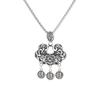 Colgante de plata de ley con hebilla de seguridad y cierre de longevidad, estilo Xiangyun, con flores huecas de seda retro de marea nacional de nicho, joyería creativa al por mayor