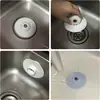 Desodorante de cocina tipo empuje, platillo volador de silicona cerrado, desagüe de piso, filtro de fregadero de plástico antiobstrucción para baño