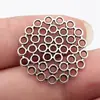 26X26X3Mm 1.4g Plata Antigua Accesorios DIY Colgante de Aleación de Zinc Anillo Redondo Tapa de Perla Base de Flor