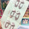 Pinza para el cabello para niños de estilo coreano con puntos rosas y forma de corazón, Pinza para bebé dulce y brillante con hilo enrollado a mano, Pinza para flequillo de bebé