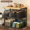Estante de almacenamiento simple retro para escritorio del hogar, portavasos para mesa de comedor, organizador de tazas para snacks para sala de estar, estante multicapa para escritorio de oficina