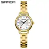 Relógio Feminino Sanda Tiktok Popular com Incrustação de Diamante, Relógio de Quartzo de Luxo de Nicho, À Prova d'Água, Relógio para Dropshipping
