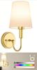 Lámpara de pared americana inalámbrica transfronteriza Lámpara de noche para dormitorio Lámpara decorativa para sala de estar Cubierta de lona dorada Recargable Regulable Lámpara de pared