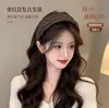 Diadema Ancha Cruzada Estilo Coreano Retro para Mujer, Diadema de Cuadros Lunares Florales, Accesorio para el Cabello Adelgazante para Otoño/Invierno