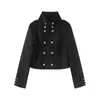 Fabricante mayorista de ropa para mujer transfronteriza 2026 Moda europea y americana casual chaqueta ajustada de manga larga con botones decorativos de doble botonadura