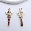 Varita Mágica de Hada con Incrustaciones de Cobre y Circonita Colgante de Corazón con Alas Accesorios para Joyería DIY Accesorios para Pendientes Collares Material