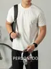Camiseta de Manga Corta para Hombre de Seda de Hielo de Secado Rápido para Deportes al Aire Libre en Verano, Protección Solar, Transpirable, Color Sólido, Cuello Redondo, Camiseta Delgada, Antibacteriana 7A