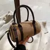 Bolso de Mano Retro Mate de Nueva Moda Transfronterizo para Mujer, Bolso de Hombro Cruzado para Viajar, Bolso Cilíndrico, Personalizable
