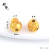 Accesorios DIY Tradicionales Chapados en Oro: Conector de Tres Vías en Forma de Calabaza con Mantra de Seis Palabras Zaki Lam, Accesorios para Cuerda de Pulsera y Collar DIY con Agujero Pasante