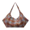 Bolsa Casual de Gran Capacidad para Mujer 2026 Nuevo Estilo para el Trabajo de un Solo Hombro Cruzada de Tela Popular Bolso Tote de Cuadros