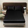 Juego de Sábanas Ajustables de Satín Completamente Cerradas Más Vendido Transfronterizo, Ropa de Cama Sencilla de Color Sólido, Sábanas, Fundas de Almohada, Juego de Tres Piezas Disponible