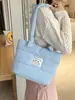 Bolso de Mano de Tela Acolchada de Color Sólido, Simple y Elegante, para Mujer, Bolso de Hombro de Alto Valor para el Trabajo, Mochila Casual de Gran Capacidad