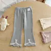 Calça Infantil Feminina Ningli Outono 2026 Nova Moda Leggings para Crianças Calça Flare Infantil para Bebê Primavera e Outono