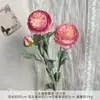 Flor de Loto de Terciopelo Artificial de Tres Cabezas, Producto Terminado para Arreglos de Boda, Decoración de Arreglo Floral de Sala de Estar de Gama Alta