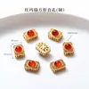 Alta Retención de Color Chapado en Cobre 24K Oro Real Accesorios de Ágata Roja Piezas para Joyería DIY Calabaza de Loto Productos Semi-Terminados Venta Directa de Fábrica
