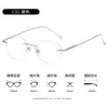 Gafas Graduadas Sin Montura para Mujer, de Gama Alta y Elegantes, Se Pueden Personalizar con Lentes Graduadas, Protección contra Luz Azul, Monturas de Gafas Sin Marco de Titanio Puro