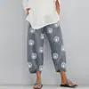 Ropa de Mujer Transfronteriza Nueva Ropa de Mujer de Color Sólido Transfronteriza Talla Grande Simple Holgada Casual Pantalones de Nueve Puntos