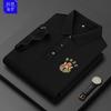 Runenbaoluo nueva camisa polo de color sólido de estilo europeo a la moda para hombre, camiseta de color sólido, bordado pesado, top de papá t