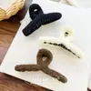 Pinza de Pelo Grande de Felpa con Forma de Cruz de Moda para Otoño e Invierno, Pasador Elegante para Recogidos en la Parte Trasera de la Cabeza, Pinza de Tiburón Accesorio para el Cabello al por Mayor