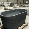 Vaso de flor de cimento GRC texturizado para paisagismo externo, vaso redondo para pátio de hotel, jardineira de concreto leve, feito sob medida