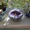 Velas Geodo de Cristal Gladwares Castiçal de Aromaterapia de Cristal Imitação Artesanato de Resina Enfeites
