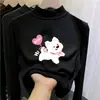 Nova camada de base térmica da moda e tendência outono/inverno para crianças, gola alta meia-manga para meninas, top quente e casual para crianças mais velhas