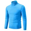 Suéter de Punto Cálido de Cuello Alto para Hombre Otoño/Invierno Estilo Coreano Ajuste Delgado Color Sólido Pulóver Ropa Interior de Punto