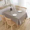 Mantel de lino de color liso, mezcla de algodón y lino, engrosado, diseño liso, estilo simple, adecuado para mesas de comedor, irradia una estética nórdica sofisticada, también adecuado para mesas de café