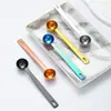 Cuchara Medidora de Acero Inoxidable 304 Chapada en Oro Creativa para Niños de 5ml Cuchara para Leche en Polvo Báscula para Granos de Café de Horneado Casero Cuchara Medidora
