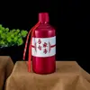 Botella de Vino Vacía Imitación Cerámica Botella de Vino Pequeña Botella de Vino Sellada Set de Boda con Palabras Felices Frasco de Vino de 0.5 kg para Uso en Casa 500ml