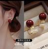 Aretes de Perla para Mujer, Brazaletes para Oreja Sin Perforaciones, Estilo de Nicho de Alta Gama, Aretes Doble Cara de Perla Grande, Pinzas para Oreja, Exclusivamente para Ventas Transfronterizas