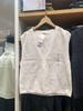 Ropa Japonesa para Mujeres Solteras 24 Otoño Nuevo Chaleco de Punto Soufflé Suéter Cuello en V Waistoutwear Chaleco Pulóver Chaqueta 472719