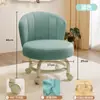 Taburete Giratorio con Ruedas, Taburete Bajo con Respaldo, Taburete para Cambiar Zapatos en Casa, Silla Infantil, Taburete Redondo para Sala de Estar, Banco Blando Acolchado